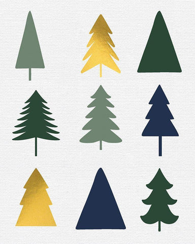 Trees White Modern Wood Framed Art Print with Double Matting by Wieners, Valerie