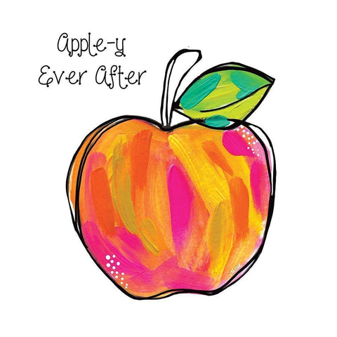 Apple Gold Ornate Wood Framed Art Print with Double Matting by Wieners, Valerie