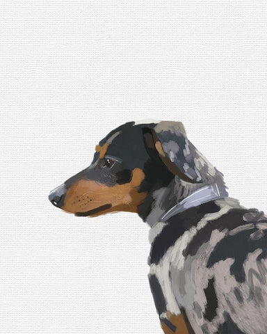 Small Pup Black Ornate Wood Framed Art Print with Double Matting by Wieners, Valerie