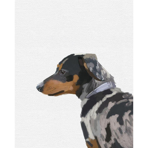 Small Pup Gold Ornate Wood Framed Art Print with Double Matting by Wieners, Valerie