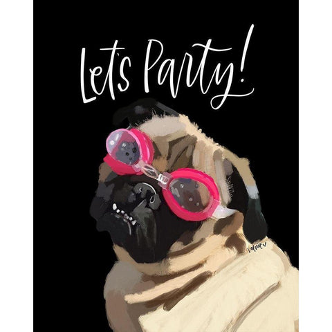 Party Black Modern Wood Framed Art Print with Double Matting by Wieners, Valerie