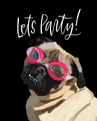 Party White Modern Wood Framed Art Print with Double Matting by Wieners, Valerie