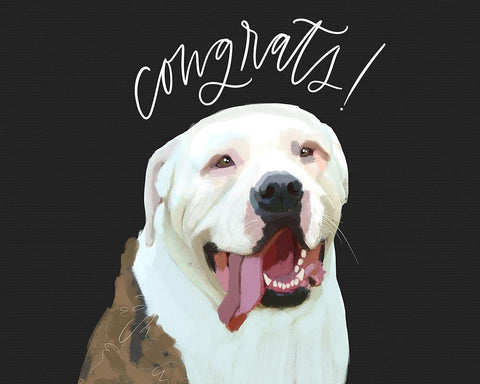 Congrats Black Ornate Wood Framed Art Print with Double Matting by Wieners, Valerie