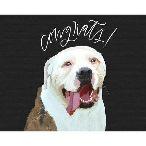 Congrats Black Modern Wood Framed Art Print with Double Matting by Wieners, Valerie