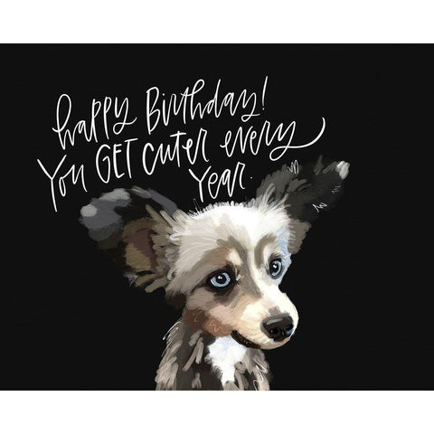 Birthday Black Modern Wood Framed Art Print with Double Matting by Wieners, Valerie