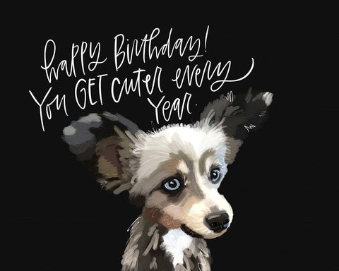 Birthday White Modern Wood Framed Art Print with Double Matting by Wieners, Valerie