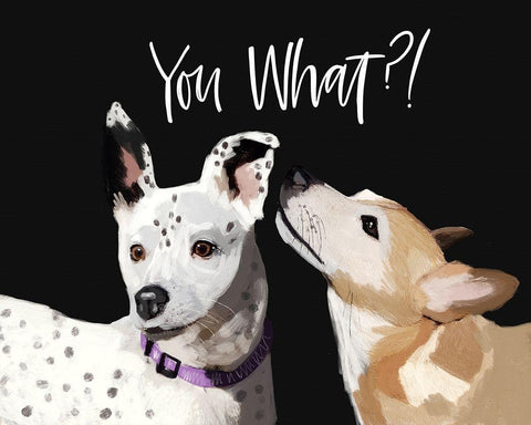 You What?! Black Ornate Wood Framed Art Print with Double Matting by Wieners, Valerie