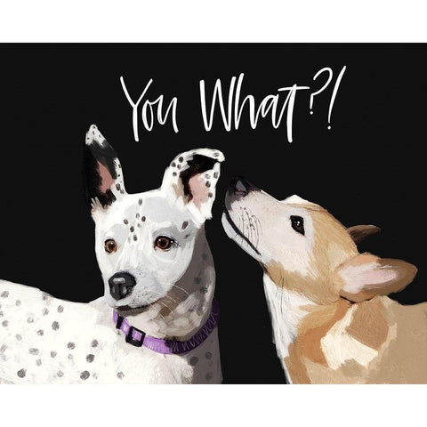 You What?! Black Modern Wood Framed Art Print by Wieners, Valerie