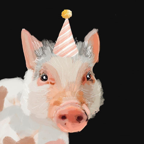 Pig Black Modern Wood Framed Art Print by Wieners, Valerie