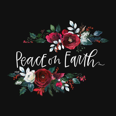 Peace on Earth White Modern Wood Framed Art Print with Double Matting by Wieners, Valerie