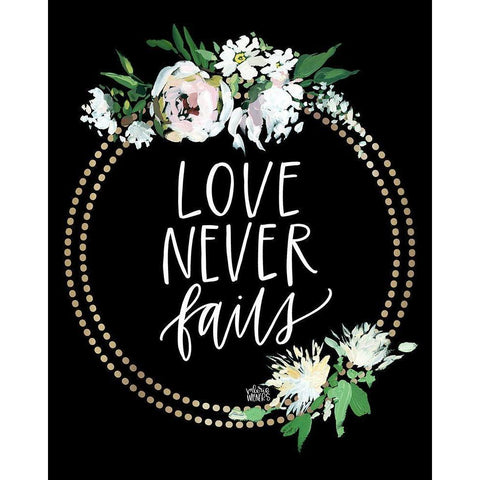 Love Never Fails Gold Ornate Wood Framed Art Print with Double Matting by Wieners, Valerie