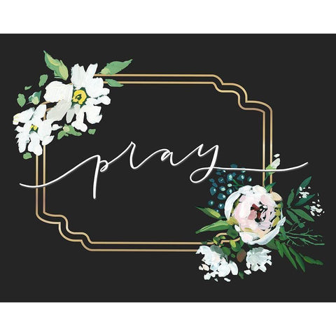 Pray Black Modern Wood Framed Art Print by Wieners, Valerie