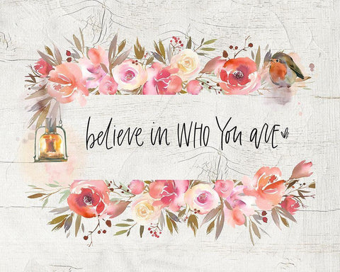 Believe White Modern Wood Framed Art Print with Double Matting by Wieners, Valerie