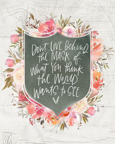 Dont Live White Modern Wood Framed Art Print with Double Matting by Wieners, Valerie