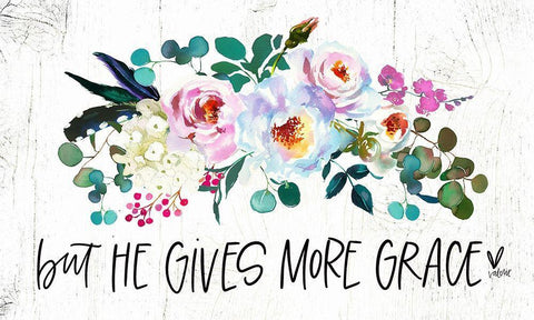 He Gives More Black Ornate Wood Framed Art Print with Double Matting by Wieners, Valerie