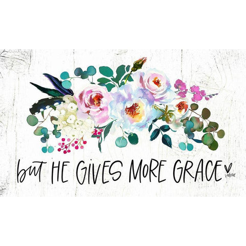 He Gives More Gold Ornate Wood Framed Art Print with Double Matting by Wieners, Valerie