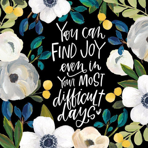 Joy Black Modern Wood Framed Art Print by Wieners, Valerie