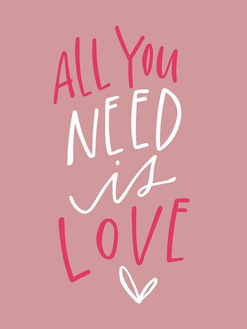 All You Need is Love Black Ornate Wood Framed Art Print with Double Matting by Wieners, Valerie