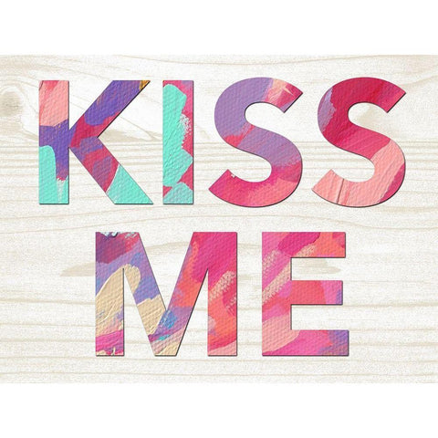 Kiss Me Gold Ornate Wood Framed Art Print with Double Matting by Wieners, Valerie