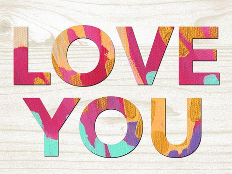 Love You White Modern Wood Framed Art Print with Double Matting by Wieners, Valerie