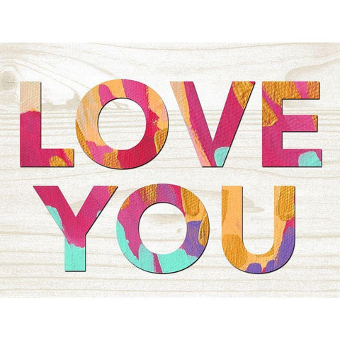 Love You Black Modern Wood Framed Art Print with Double Matting by Wieners, Valerie