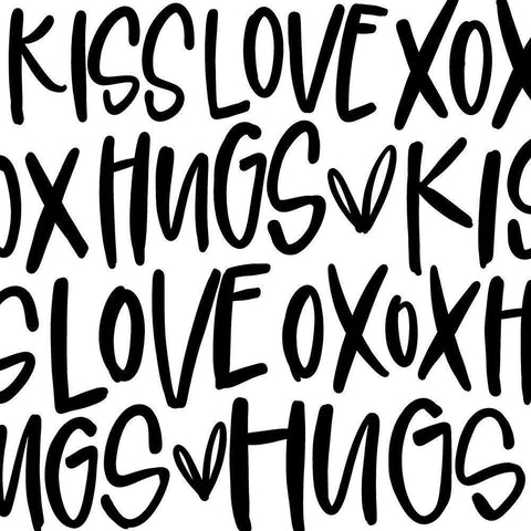 Hugs Black Modern Wood Framed Art Print by Wieners, Valerie