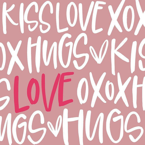 Hugs White Modern Wood Framed Art Print by Wieners, Valerie