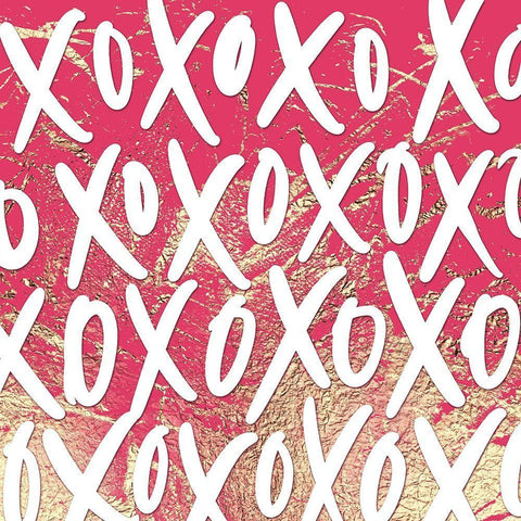 XoXo Pattern Black Ornate Wood Framed Art Print with Double Matting by Wieners, Valerie