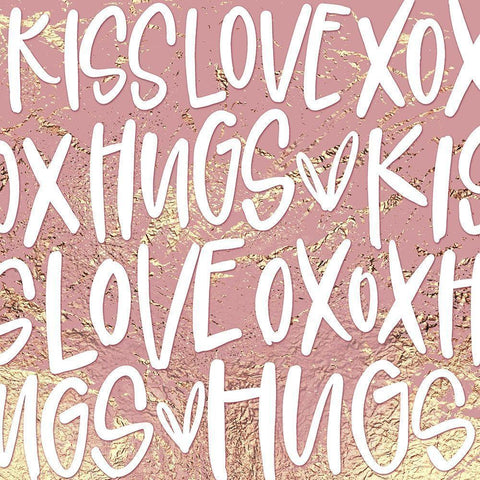 Hugs Pattern Black Modern Wood Framed Art Print by Wieners, Valerie