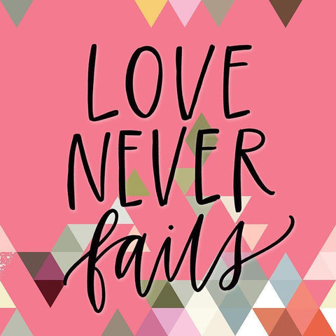 Love Never Fails Gold Ornate Wood Framed Art Print with Double Matting by Wieners, Valerie