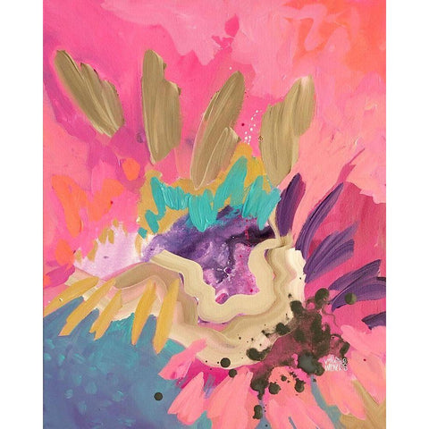 Geode Black Modern Wood Framed Art Print by Wieners, Valerie