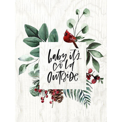 Baby Its Cold White Modern Wood Framed Art Print by Wieners, Valerie