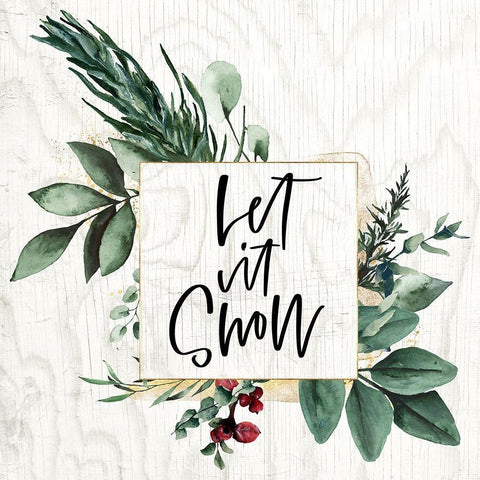 Let it Snow Black Modern Wood Framed Art Print with Double Matting by Wieners, Valerie