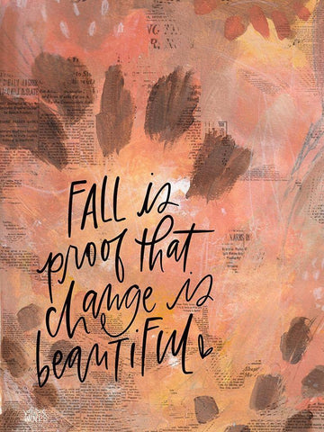 Fall is Proof White Modern Wood Framed Art Print with Double Matting by Wieners, Valerie