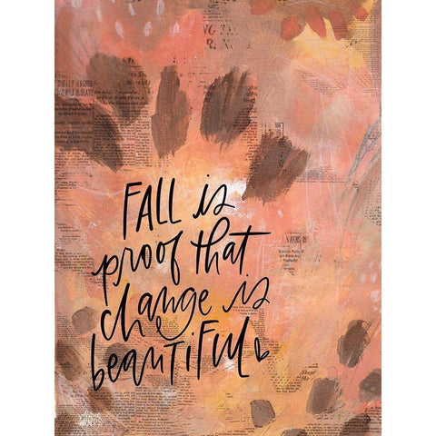 Fall is Proof White Modern Wood Framed Art Print by Wieners, Valerie