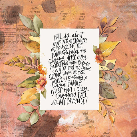 Fall is my Favorite Gold Ornate Wood Framed Art Print with Double Matting by Wieners, Valerie