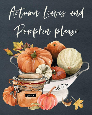 Autumn Leaves White Modern Wood Framed Art Print with Double Matting by Wieners, Valerie