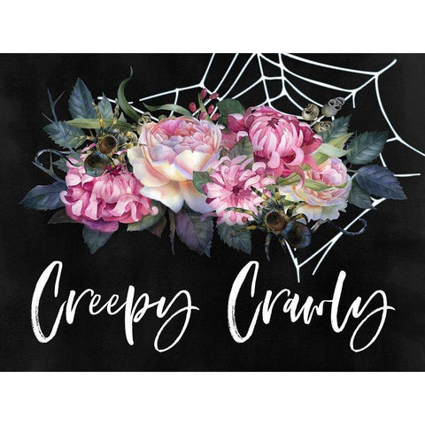 Creepy Crawly Black Modern Wood Framed Art Print with Double Matting by Wieners, Valerie