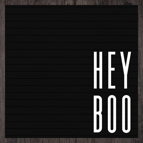 Hey Boo White Modern Wood Framed Art Print with Double Matting by Wieners, Valerie