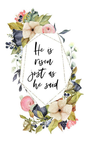 He is Risen Black Ornate Wood Framed Art Print with Double Matting by Wieners, Valerie