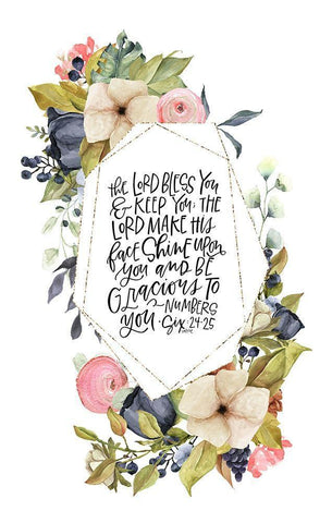 Lord, Bless You Black Ornate Wood Framed Art Print with Double Matting by Wieners, Valerie