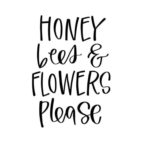 Honey Bees White Modern Wood Framed Art Print by Wieners, Valerie