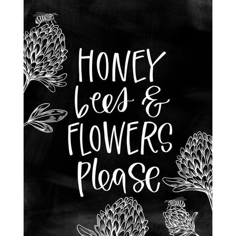 Honey Bees Black Modern Wood Framed Art Print by Wieners, Valerie