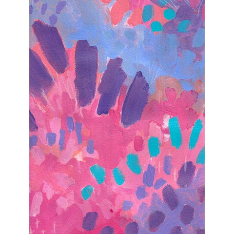 Pink Background White Modern Wood Framed Art Print by Wieners, Valerie