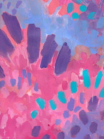 Pink Background Black Ornate Wood Framed Art Print with Double Matting by Wieners, Valerie