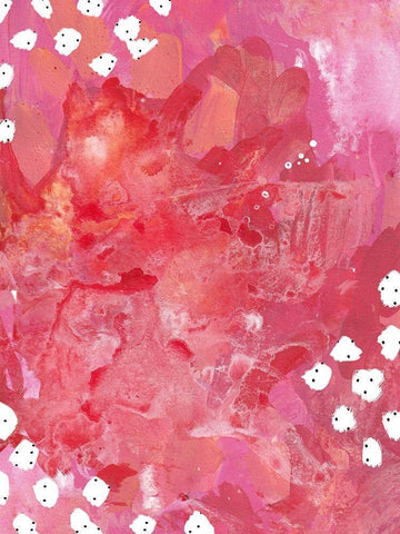 Red Background Black Ornate Wood Framed Art Print with Double Matting by Wieners, Valerie