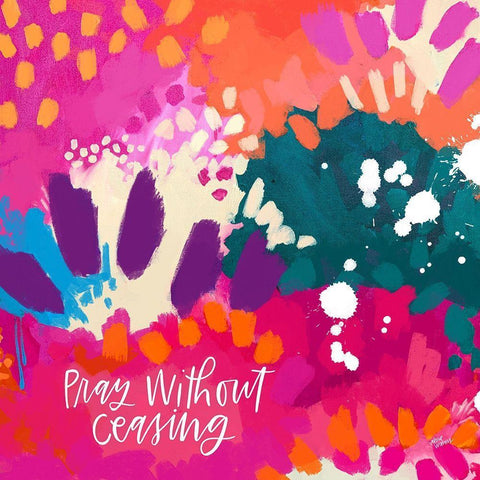 Pray White Modern Wood Framed Art Print with Double Matting by Wieners, Valerie