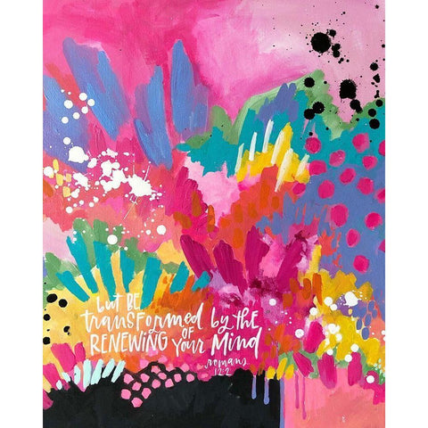 Pink Black Modern Wood Framed Art Print by Wieners, Valerie