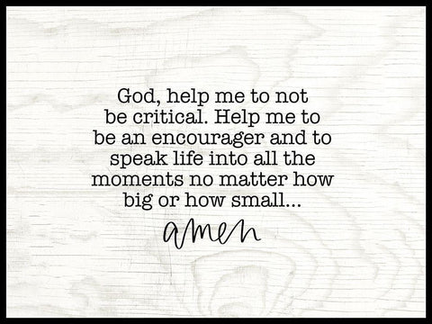 Dont Be Critical Black Ornate Wood Framed Art Print with Double Matting by Wieners, Valerie