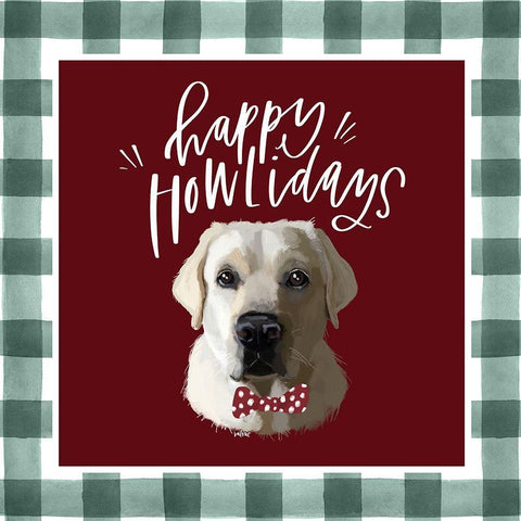 Happy Howlidays Black Ornate Wood Framed Art Print with Double Matting by Wieners, Valerie